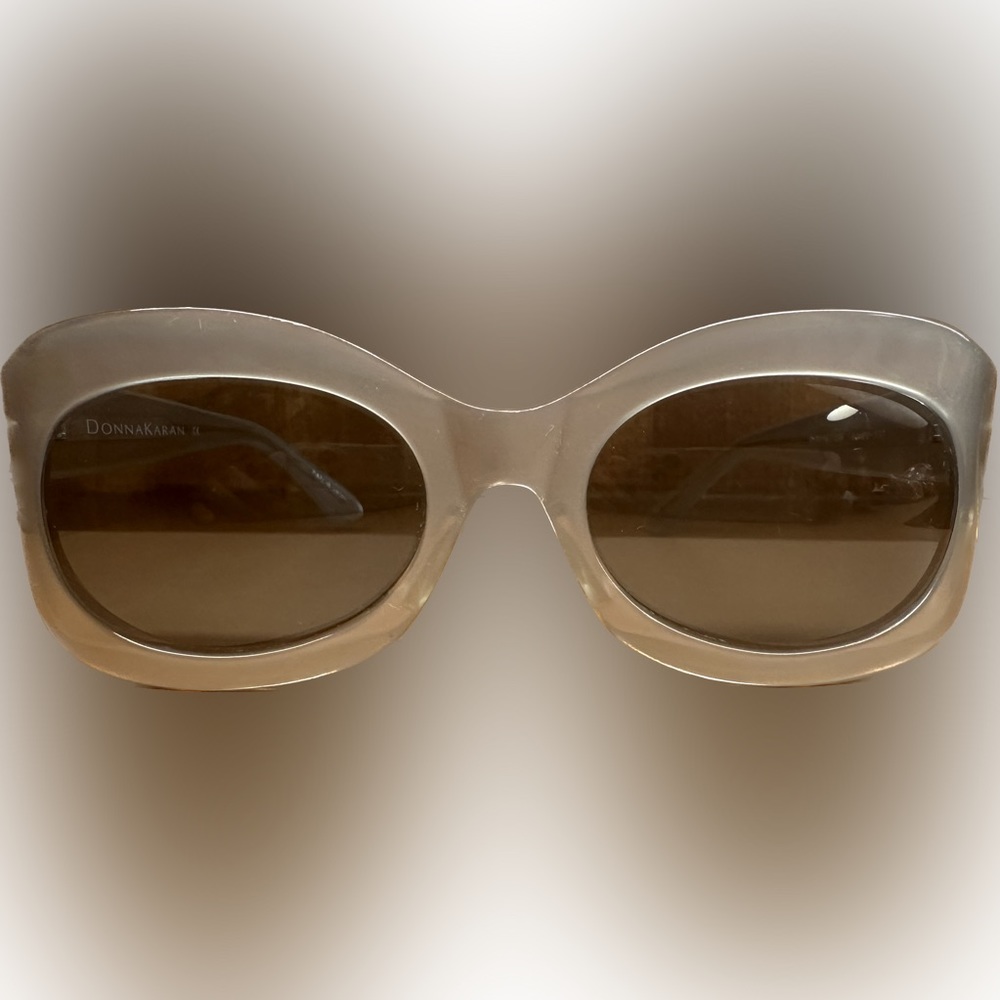 Donna Karan Beige/Tan Oversized Sunglasses